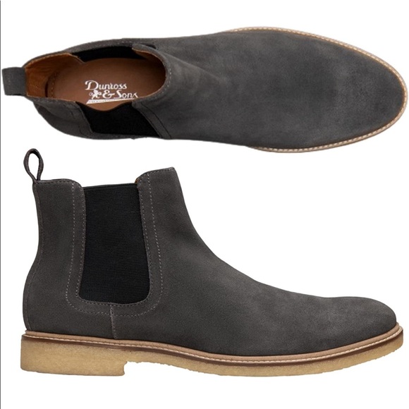 NIB Men’s Dunross and Sons Trevor Dark Grey Chelsea Boots - Picture 1 of 10